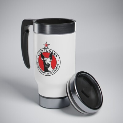 Xolos de Tijuana FC Termo acero inoxidable 14oz con asa blanco