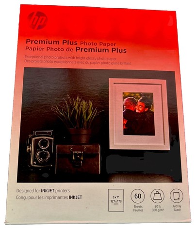 HP Premium Plus Photo Paper CR669A 60 pages 5X7 New Sealed - 第 1/2 張圖片