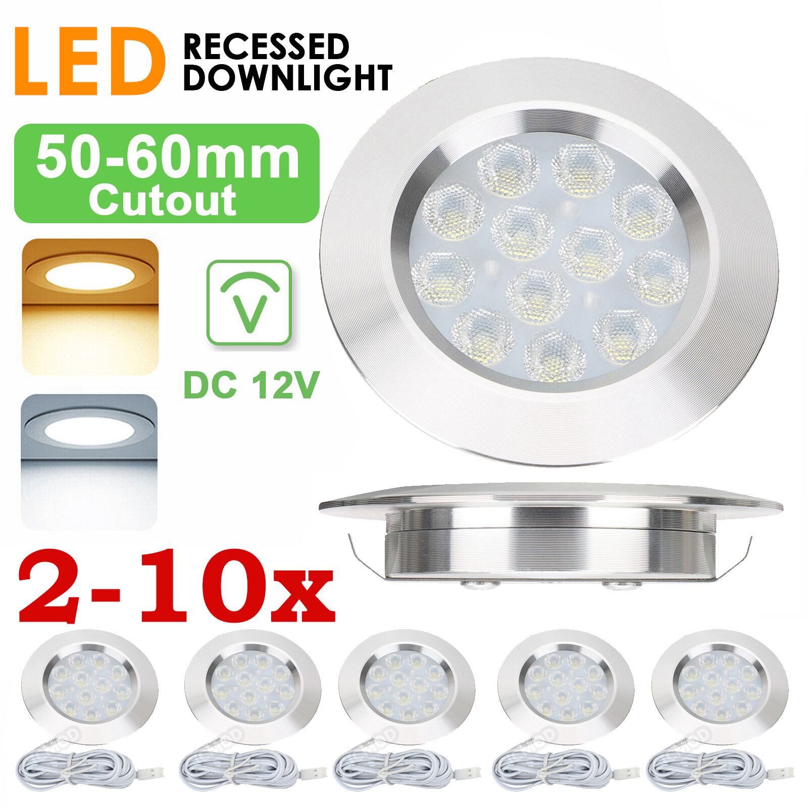 12V LED Spot Lights Campervan Motorhome Boat RV Caravan Interior Ceiling Light