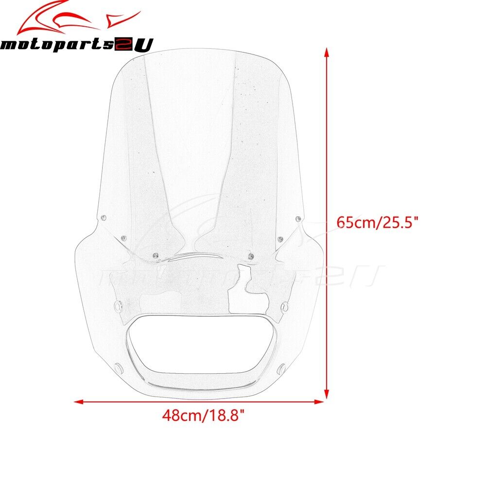 Detachable Tall Fairing Windshield For 2018-2022 Harley Fat Detachable Tall Fairing Windshield For 2018-2022 Harley Fat
