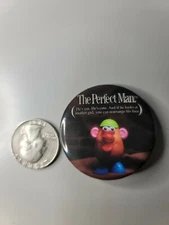 Vintage Mr Potato Head "The Perfect Man" Pinback Button 90's