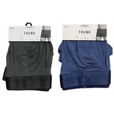NWT EXPRESS Men's Super Soft Trunk Underwear Sz M-L-XL Blue or Gray Available