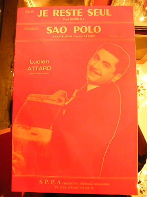 Partition I Remain Alone Borrelly Sao Polo Lucien Attard 1965 Music Sheet