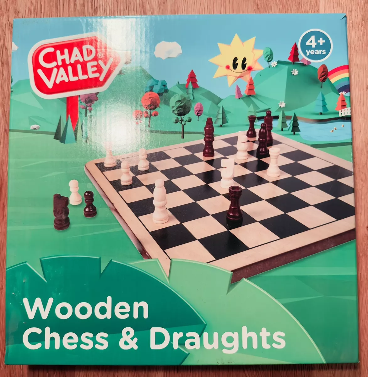 Buy Chad Valley Wooden Chess and Draughts Board Game, Board games