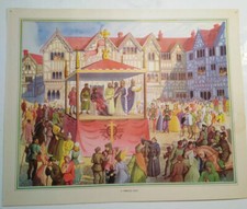 VINTAGE Macmillan School Poster, Chart, Print  Lithograph ￼No 53~Miracle Play