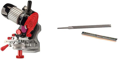 Compact 120V Bench Grinder & Universal Chainsaw Sharpener Tool Set