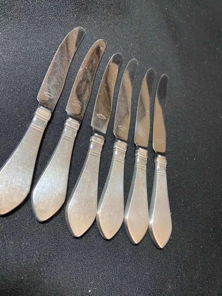 Georg Jensen Continental a/k/a Antik Sterling Silver Fruit/Dessert Knives (6) - Image 2 of 4