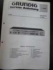 Manuale di servizio originale Grundig amplificatore V 7000