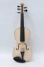 4/4 White Unfinished 5 - String Violin - Ebony Fittings, Spruce Wood