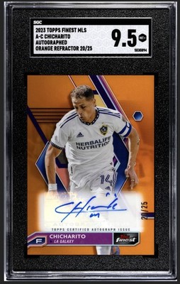 2023 Topps Finest MLS Javier Chicharito Hernandez Auto /25 Orange