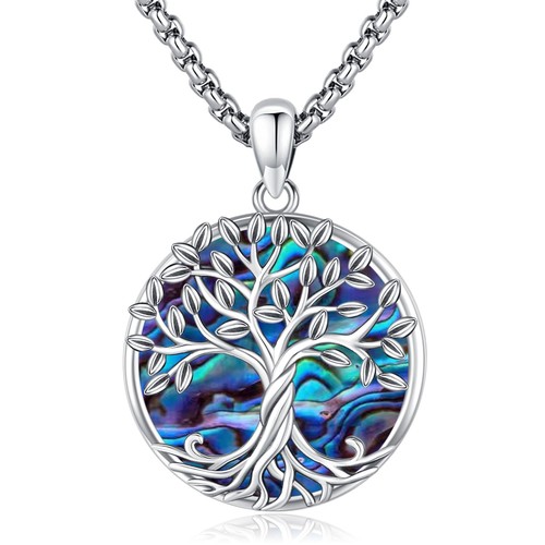 LOOVE Tree of Life Necklace for Women Sterling Silver Family Tree Necklace Ce...