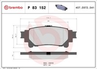 Bremsbelagsatz Scheibenbremse Prime Brembo P 83 152 FüR Toyota Lexus Mirai RX 8
