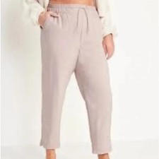 Old Navy Size Large Tan High Waisted StretchTech Cropped Taper Pants H25
