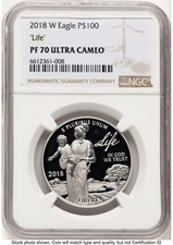 2018-W Proof Platinum Eagle 1 oz Brown Label NGC PF70 (782951003) 3629.00 per troy oz