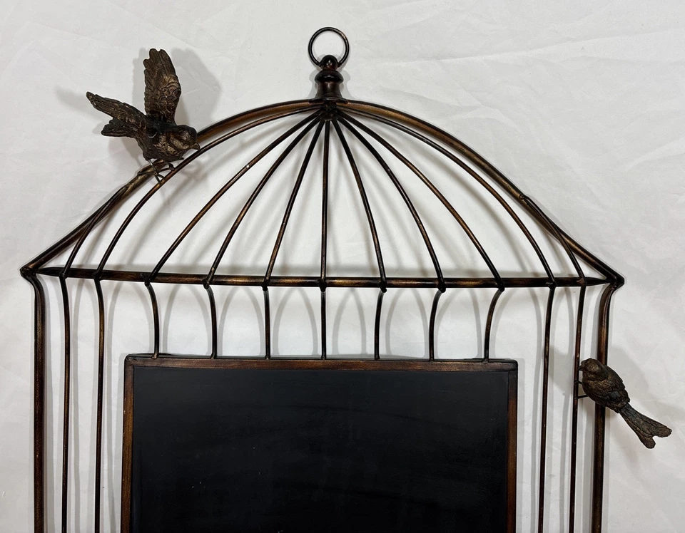 Uttermost Antiqued Bronze Gold Finish Metal Bird Cage Chalkboard Magnetic - Image 3 of 4