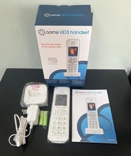 OOMA 3D Handset Phone Cordless Handheld ~ White 