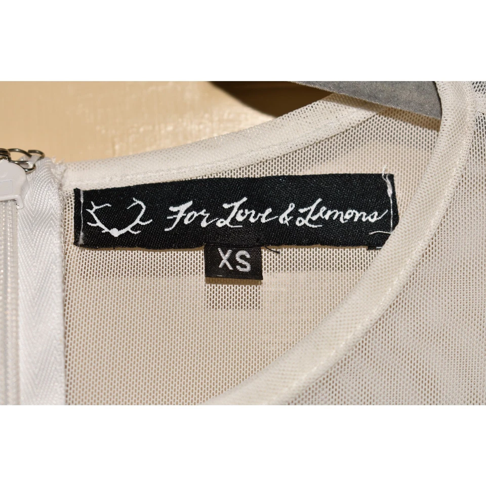 FOR LOVE & LEMONS $198 Mesh Panel Sleeveless Mini Dress Blue Ikat XS - Image 4 of 4