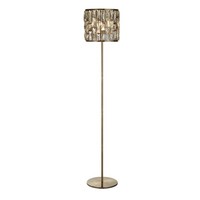 Stehlampe Stehleuchte Wohnzimmer 155 Cm E27 Metall Glas In Messing Antik Creme