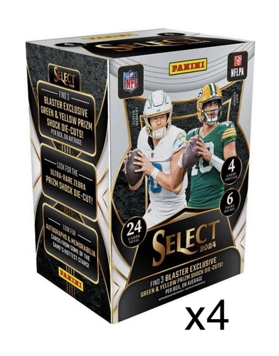 IN HAND 2024 Panini NFL Select Football Trading Card Blaster Box SEALED x4