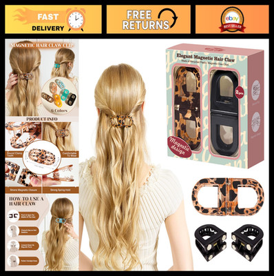 Magnetic Hair Clips Set - 2-Pack Non-Slip Strong Hold Styling