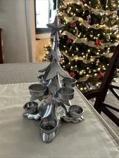 Large Metal Christmas Tree Candle Holder. Beautiful!