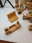 Large lot of Vintage Wood Doll Furniture Plus Extras and 2 Dolls — photo 5
