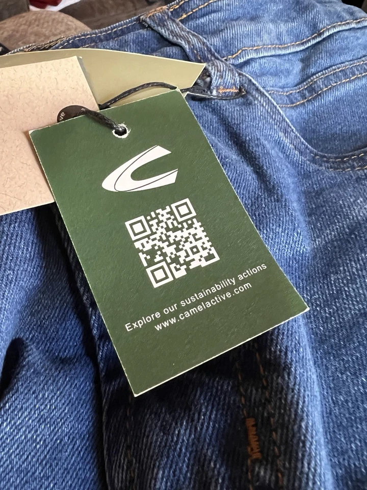 Jeans para hombre Camel Active 34x28 #488995 calce recto cinco bolsillos azul denim nuevos con etiquetas Foto 2 de 4