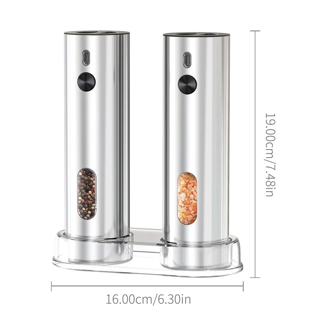 Automatic Pepper Grinder USB Rechargeable Salt Spice Mill Adjustable Tool