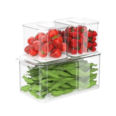 SANNO Fridge Produce Saver Food Storage Bin Containers, Refrigerator Food Fru...