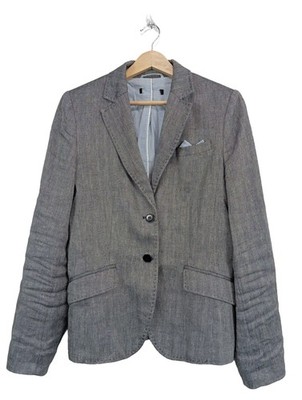 MORE & MORE Long-Blazer Damen Blazer Gr. DE 38 hellgrau Business-Look