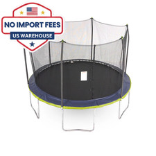 Skywalker 13 Foot Round Trampoline Dual Color Enclosure Navy Lime Green