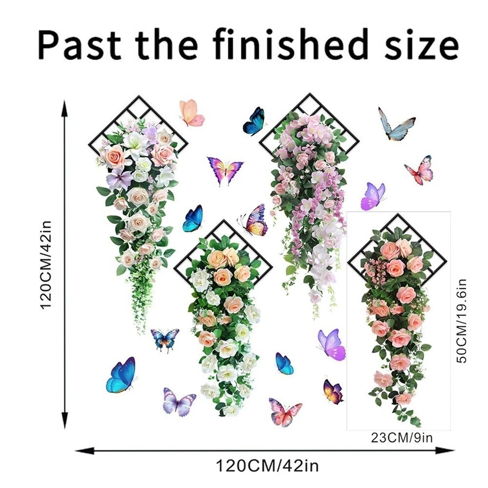 Stickers Muraux Fleurs 3D Décoration Murale Esthétique DIY Stickers Décoratif - Photo 3/4