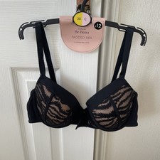 Wired Plunge Bra Slightly padded Black UK Size 38C New With Tags