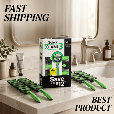 Schick Xtreme3 Sensitive Disposable Razors for Men, 20 ct. GREAT, FREE SHIPPING