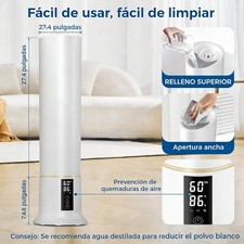 2.4gal/9L Humidifiers for Bedroom 24dB Quiet Humidifier W/ Remote Control