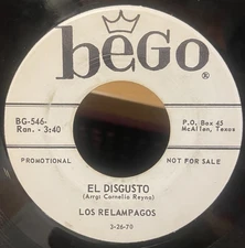 Los Relampagos Del Norte 1968 45 RPM El Disgusto / Capullito D Rosa VG+ Norteño
