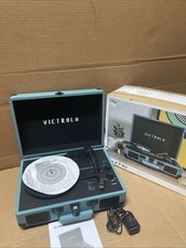 Victrola Journey Bluetooth Portable Suitcase Record Player with Built-in