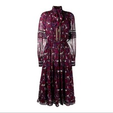 Michael Kors Burgundy Paisley Dress Size 2 - Work or Night Out