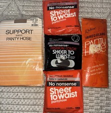 VINTAGE PANTY HOSE PETITE MEDIUM ROLANE SUPPORT NO NONSENSE CHOICE WHITE GREY