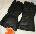 New Unisex insulated Leather motorcycle gloves w/ Nylon Rain Cove Size Small