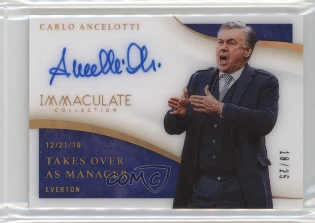 2020 Panini Immaculate Moments 18/25 Carlo Ancelotti #MO-CA Auto v9t