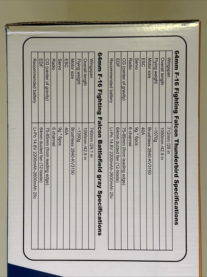 FMS 64mm EDF Jet F-16 Fighting Falcon – Thunderbirds Livery PNP New - Image 3 of 4