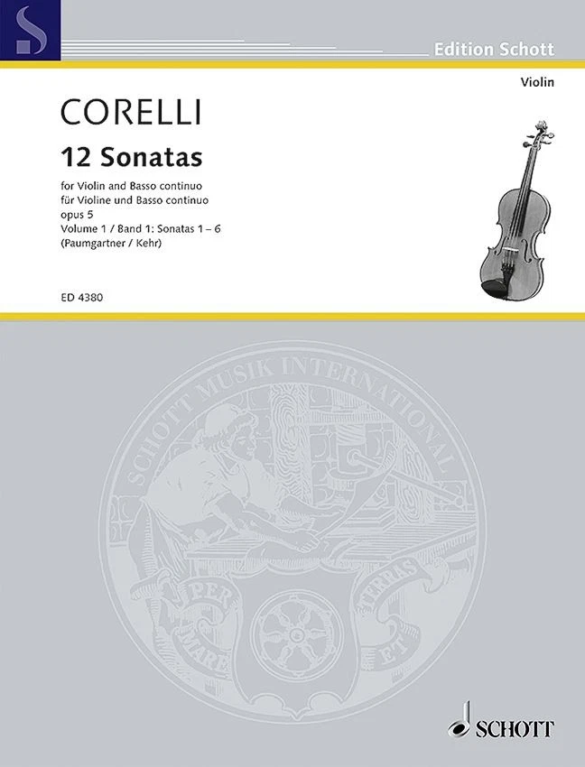 12 Sonatas Opus 5 Book 1 Arcangelo Corelli Book [Softcover] Violin and Piano Sch - Image 3 of 3