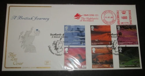 2003 A BRITISH JOURNEY COTSWOLD FIRST DAY COVER - THE HIGHLANDS OF SCOTLAND M/M