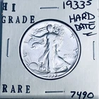 1933 S LIBERTY WALKING SILVER HALF DOLLAR HI GRADE U.S. MINT RARE COIN 7490