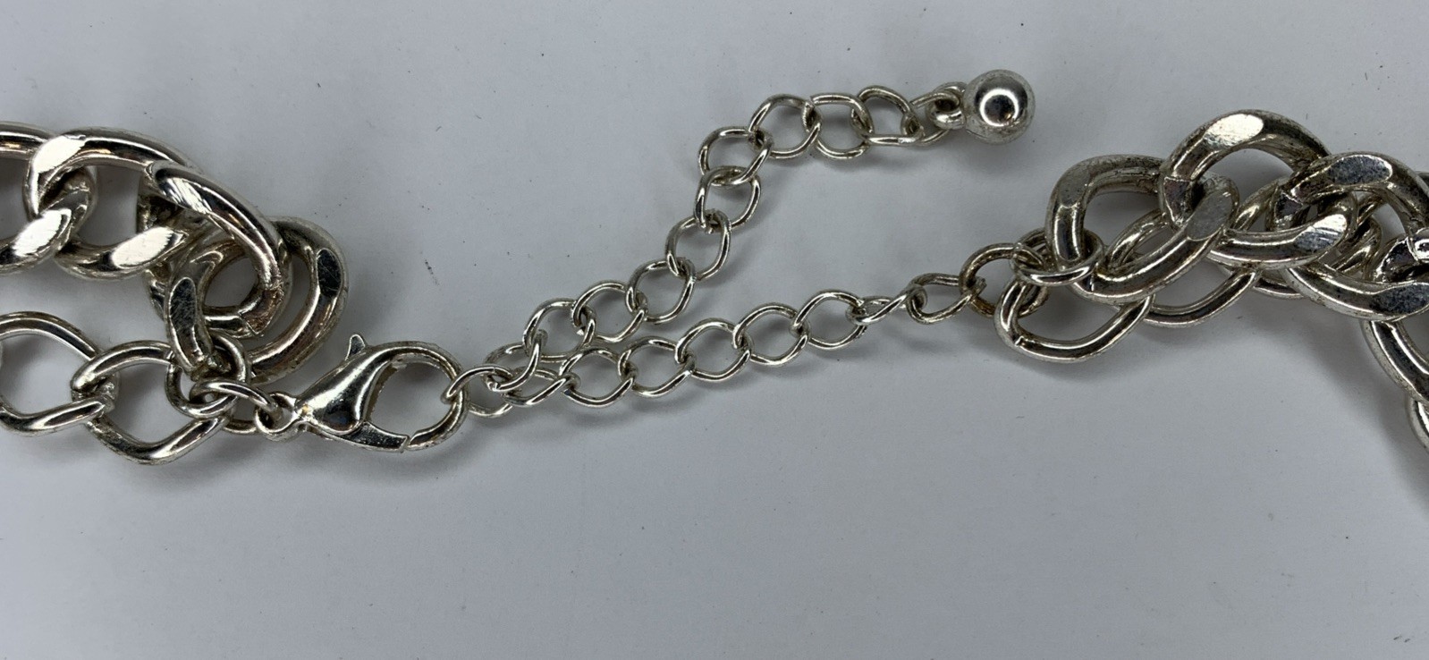 Chunky Orange Statement Necklace Silver Tone Retr… - image 8