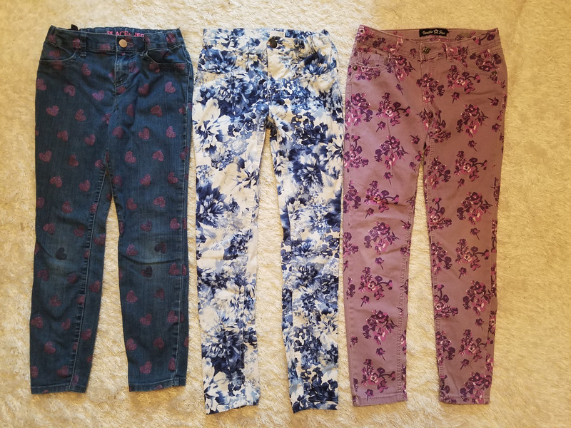 3 pc lot jeans jeggings pants sz 10 Spring Colors b2