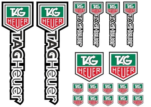 TAG HEUER Motorcyle Suspension Fork Decal Sticker Graphic Set Vinyl 18 Pcs
