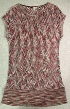 Madison Red Sheer Zigzag Crochet Sleeveless Mini Dress Women’s XL