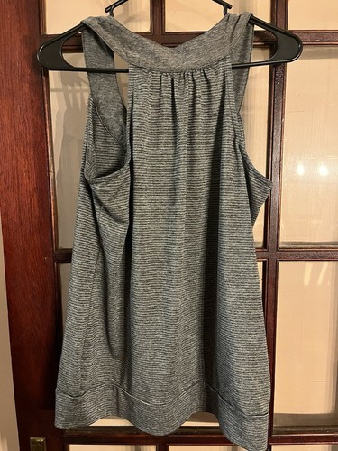 Eddie Bauer Scoop Neck Tank Gray Stripes Size Medium - Picture 3 of 3